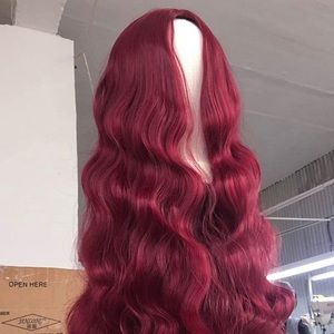 Red Synthetic Wig Wavy Heat Resistant 24”